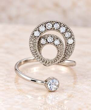 Swirl CZ Solitaire Ring